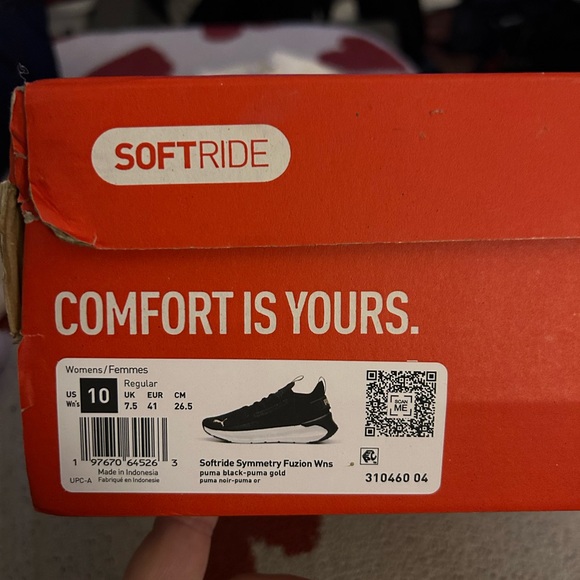 Ladies Puma SoftRide Symmetry Fuzion Black Sneakers-Size 10 - Picture 2 of 8